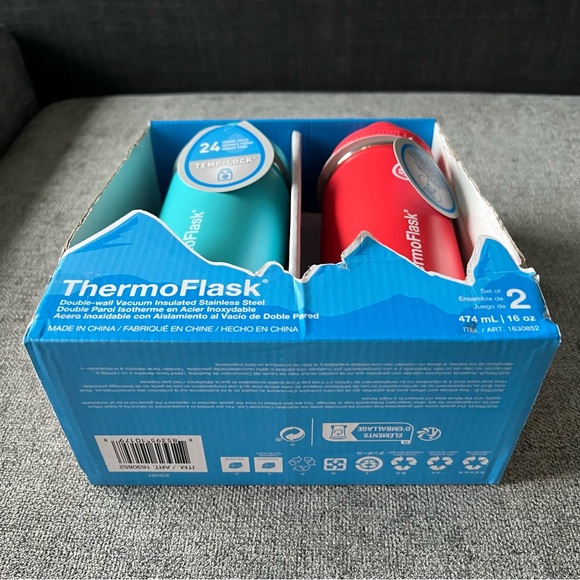 NWT ThermoFlask 16oz Stainless Steel Water Bottle, 2-pack - Picture 6 of 7